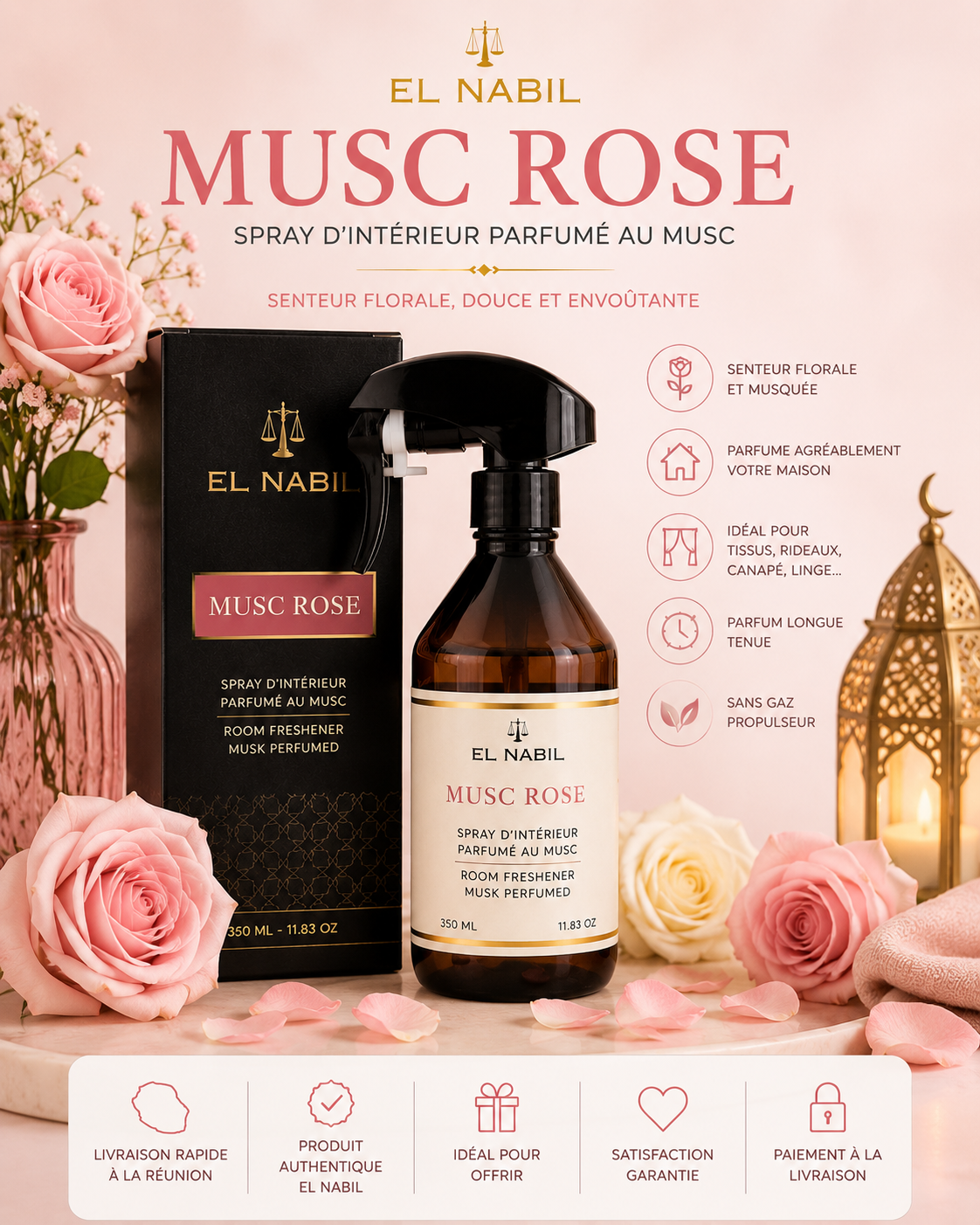 EL NABIL — Spray d’Intérieur Musc Rose