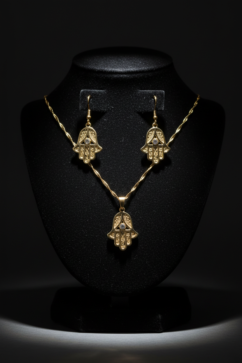 Collier Main de Fatima Plaqué Or — PERLE ROSE