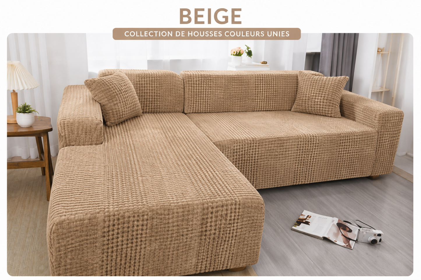 Housses de Canapé Extensibles — Collection Couleurs Unies