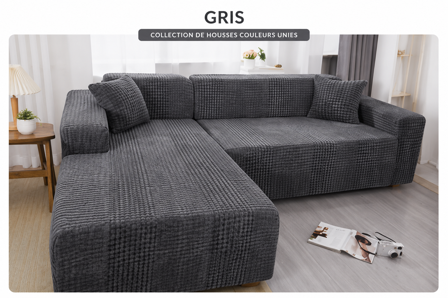 Housses de Canapé Extensibles — Collection Couleurs Unies