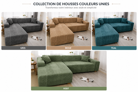 Housses de Canapé Extensibles — Collection Couleurs Unies