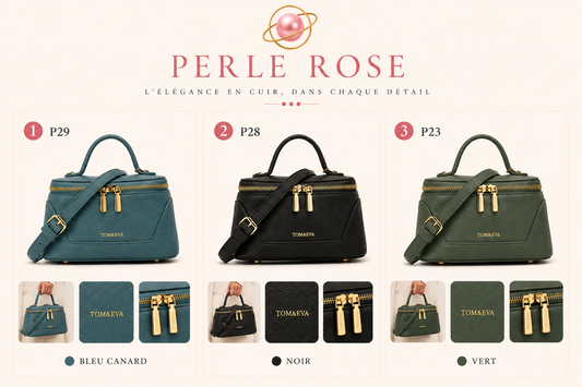 Sac Vanity Perle Rose — Format Boîte Tendance (Bleu / Noir / Vert)