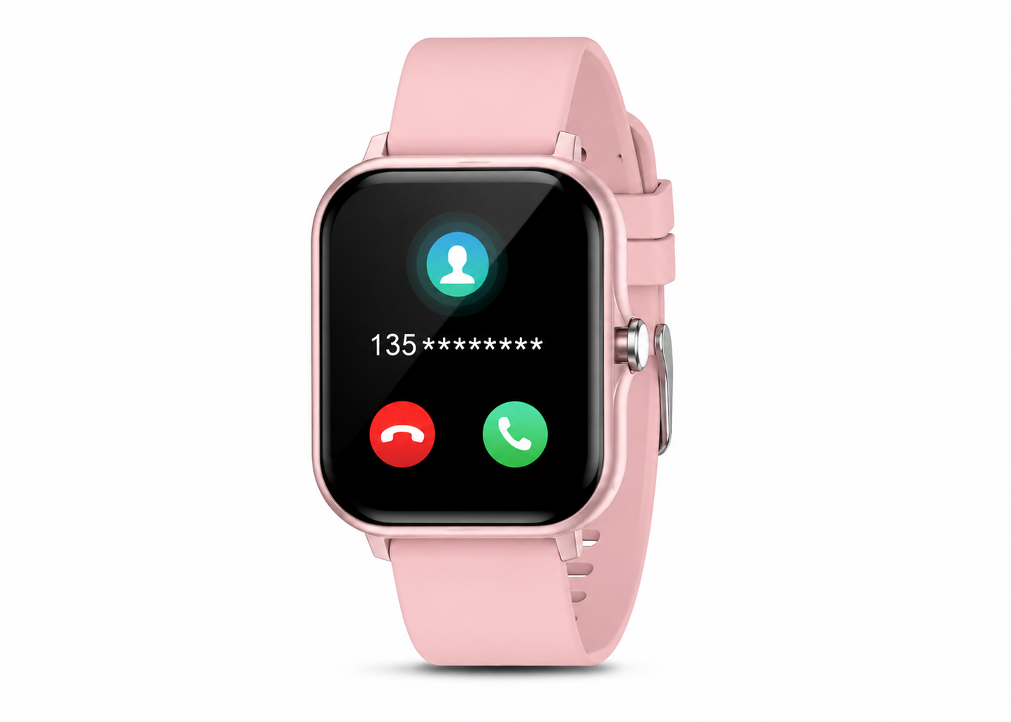 Montre Connectée Perle Rose — Appels Bluetooth & Notifications (Noir / Rose)