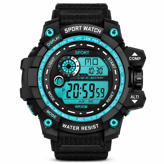 Montre Sport Homme Étanche LED – Chronomètre & Alarme