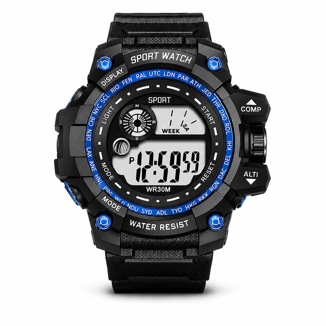 Montre Sport Homme Étanche LED – Chronomètre & Alarme