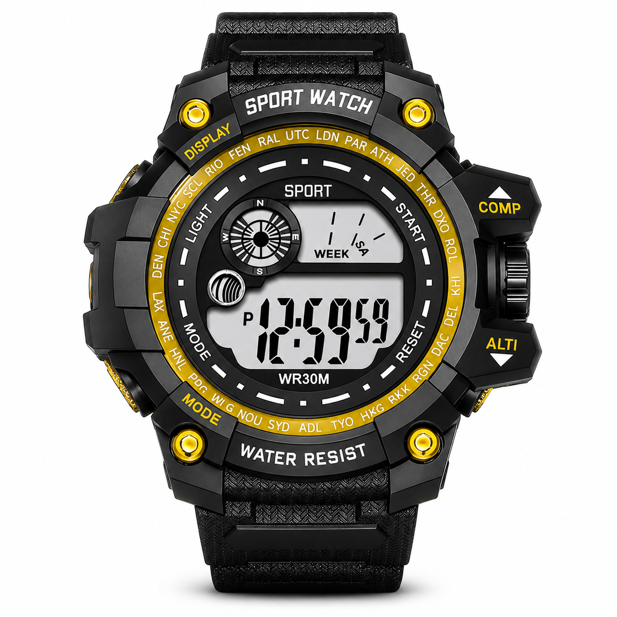 Montre Sport Homme Étanche LED – Chronomètre & Alarme