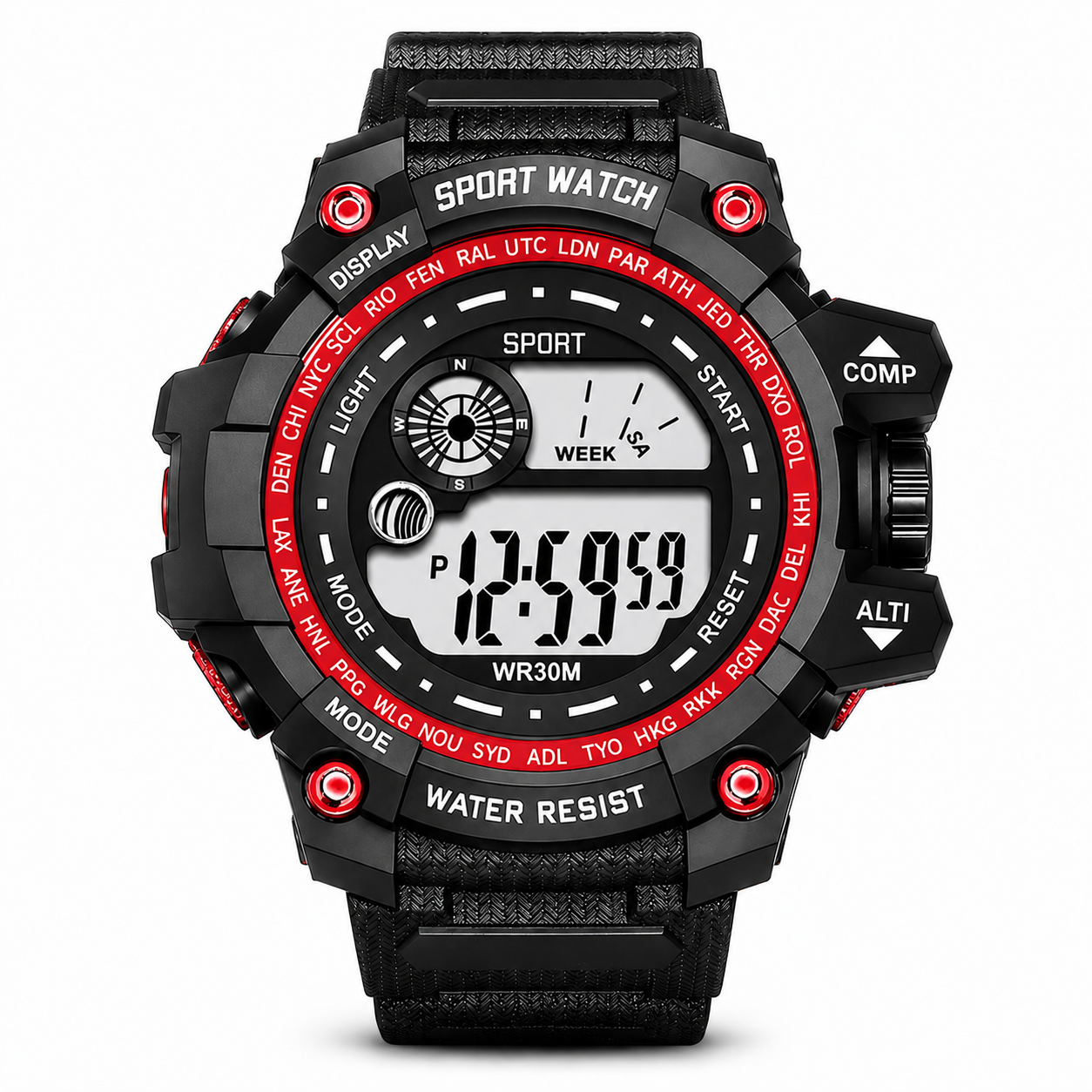 Montre Sport Homme Étanche LED – Chronomètre & Alarme