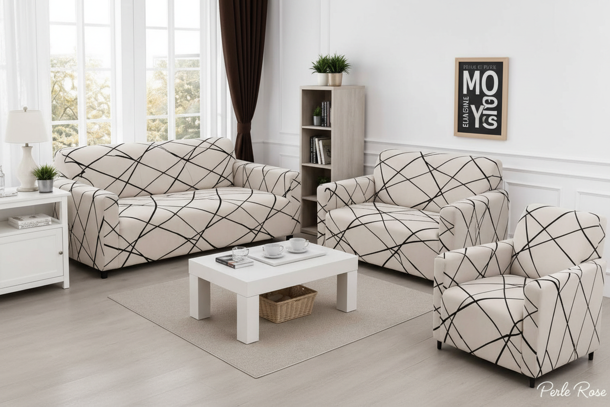 Ensemble de Housses de Canapé – Collection Perle Rose