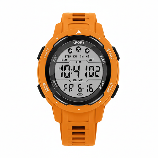 Montre orange fond blanc