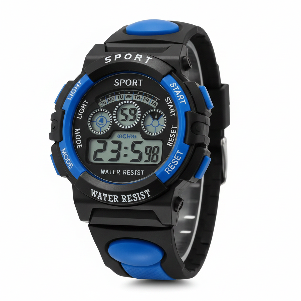 Montre Sport Digitale Enfant – Étanche & Multifonction | 5 Coloris