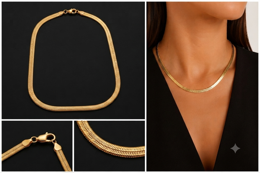 Collier Chaîne Serpent Plaqué Or — PERLE ROSE